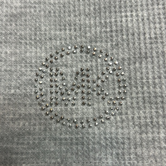 Michael Kors Waffle Knit Oversized Cowl Turtleneck Sparkle Logo sz L - Picture 2 of 6